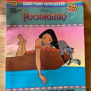 Vintage 90s Disney Pocahontas Giant Paint with Water Book Nostalgia